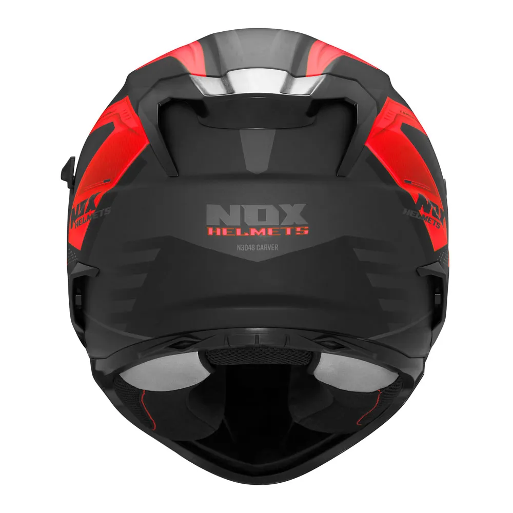 Casque Nox N304-S Carver noir mat rouge, intégral ECE 22 06