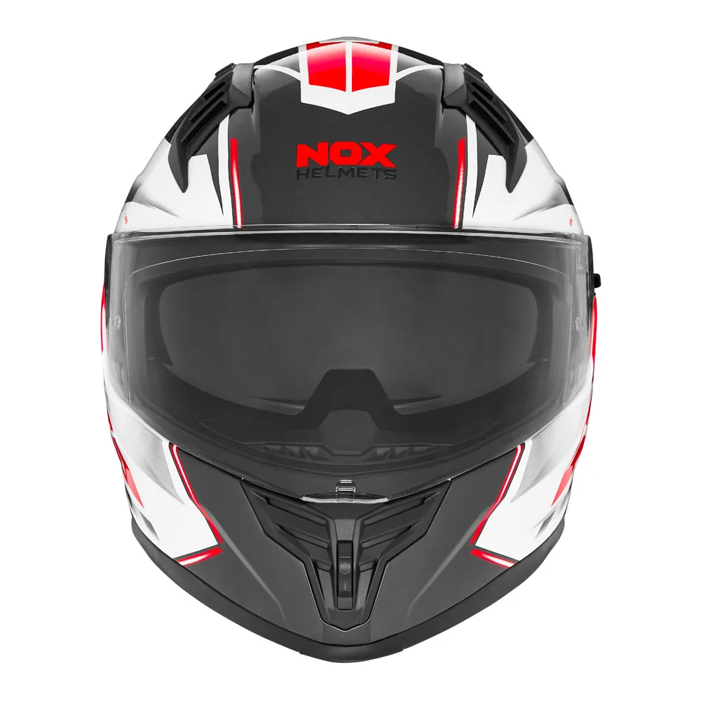 Casque Nox N304-S Xeno blanc rouge, intégral ECE 22 06