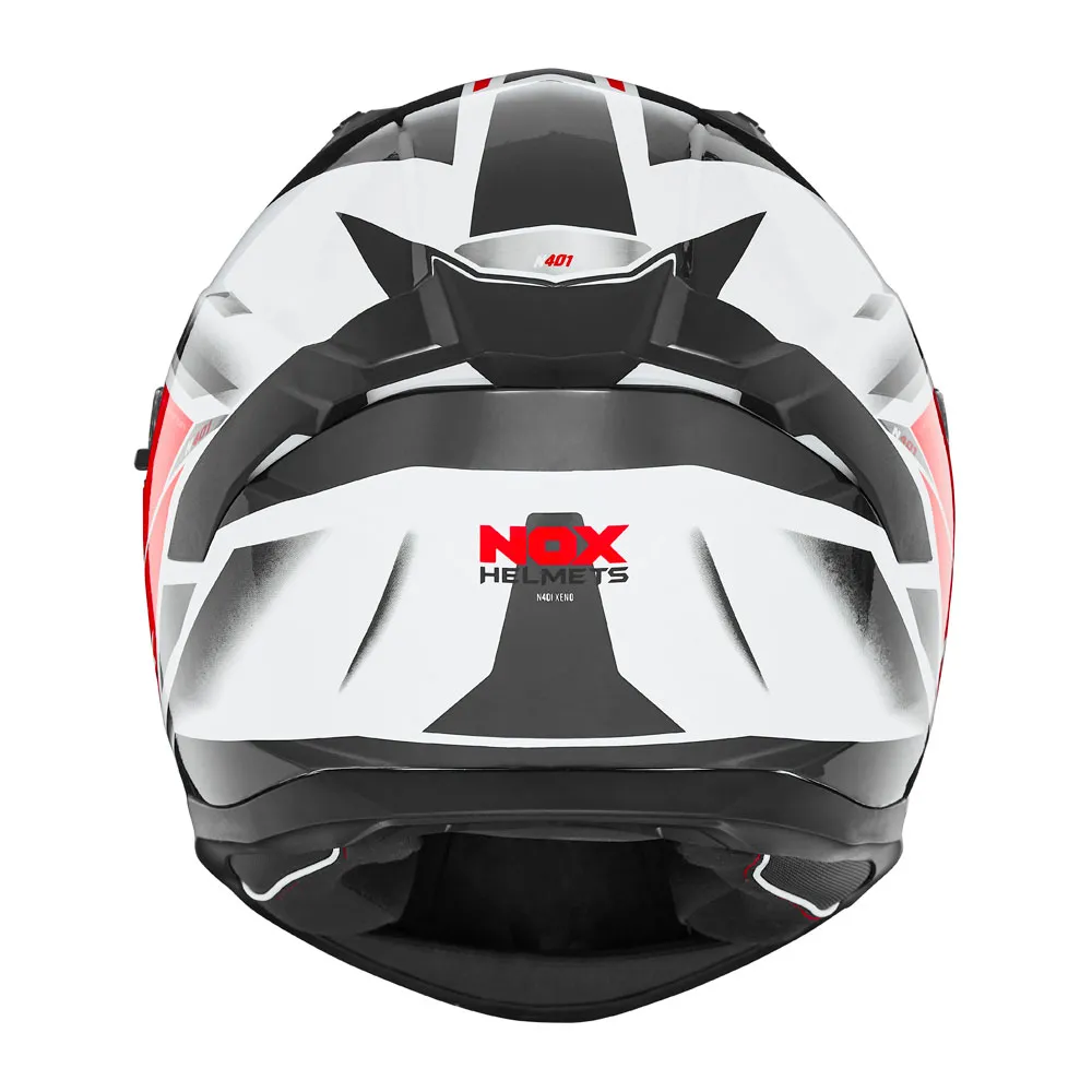 Casque Nox N304-S Xeno blanc rouge, intégral ECE 22 06