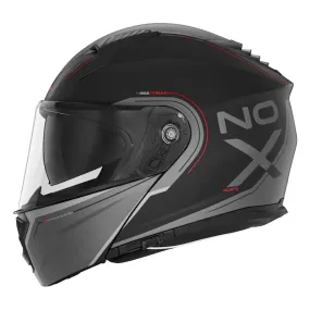 Casque Nox N968 Tomak noir rouge, casque modulable 22 06