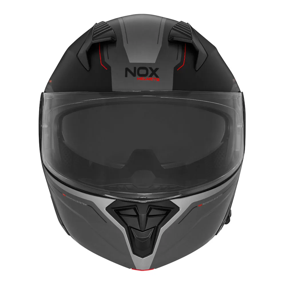 Casque Nox N968 Tomak noir rouge, casque modulable 22 06