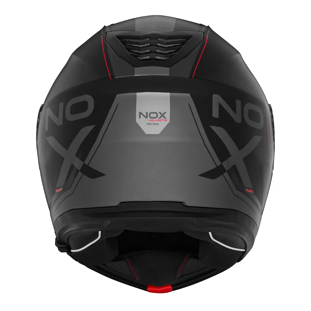 Casque Nox N968 Tomak noir rouge, casque modulable 22 06