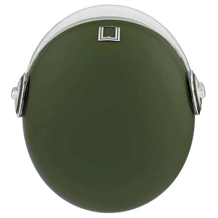 Casque Nox Premium Heritage kaki mat, casque jet vintage, scooter