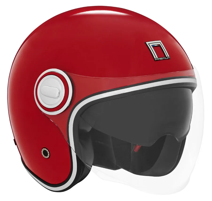 Casque Nox Premium Heritage rouge brillant, Jet ECE 22 06