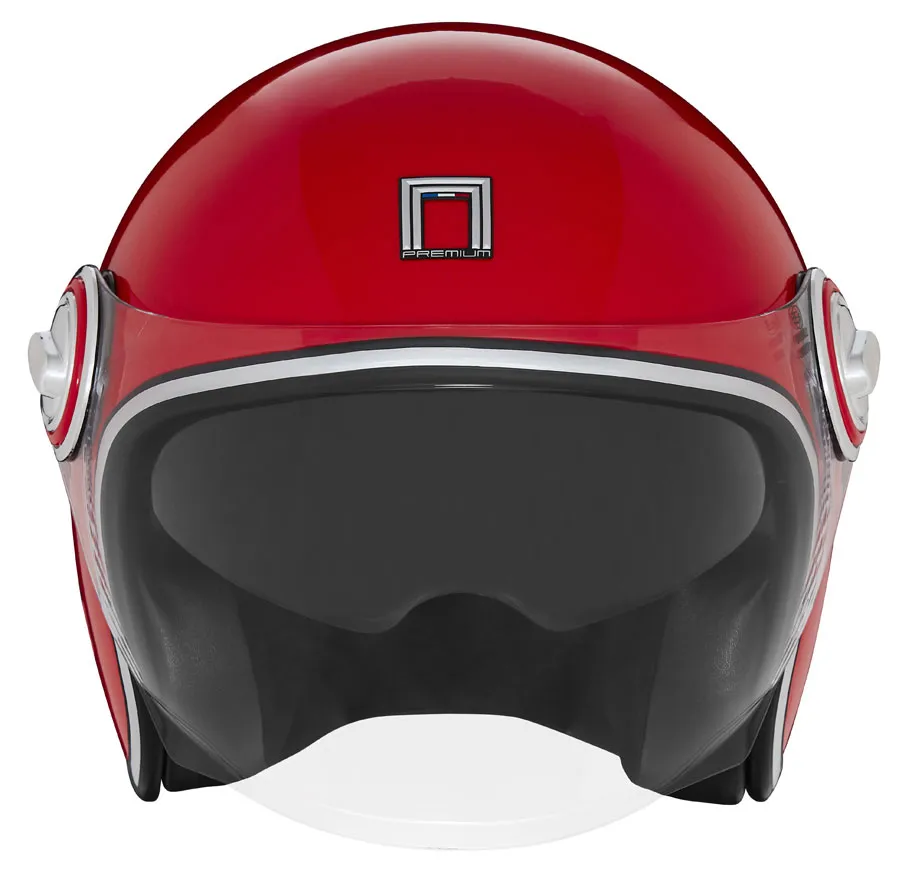 Casque Nox Premium Heritage rouge brillant, Jet ECE 22 06