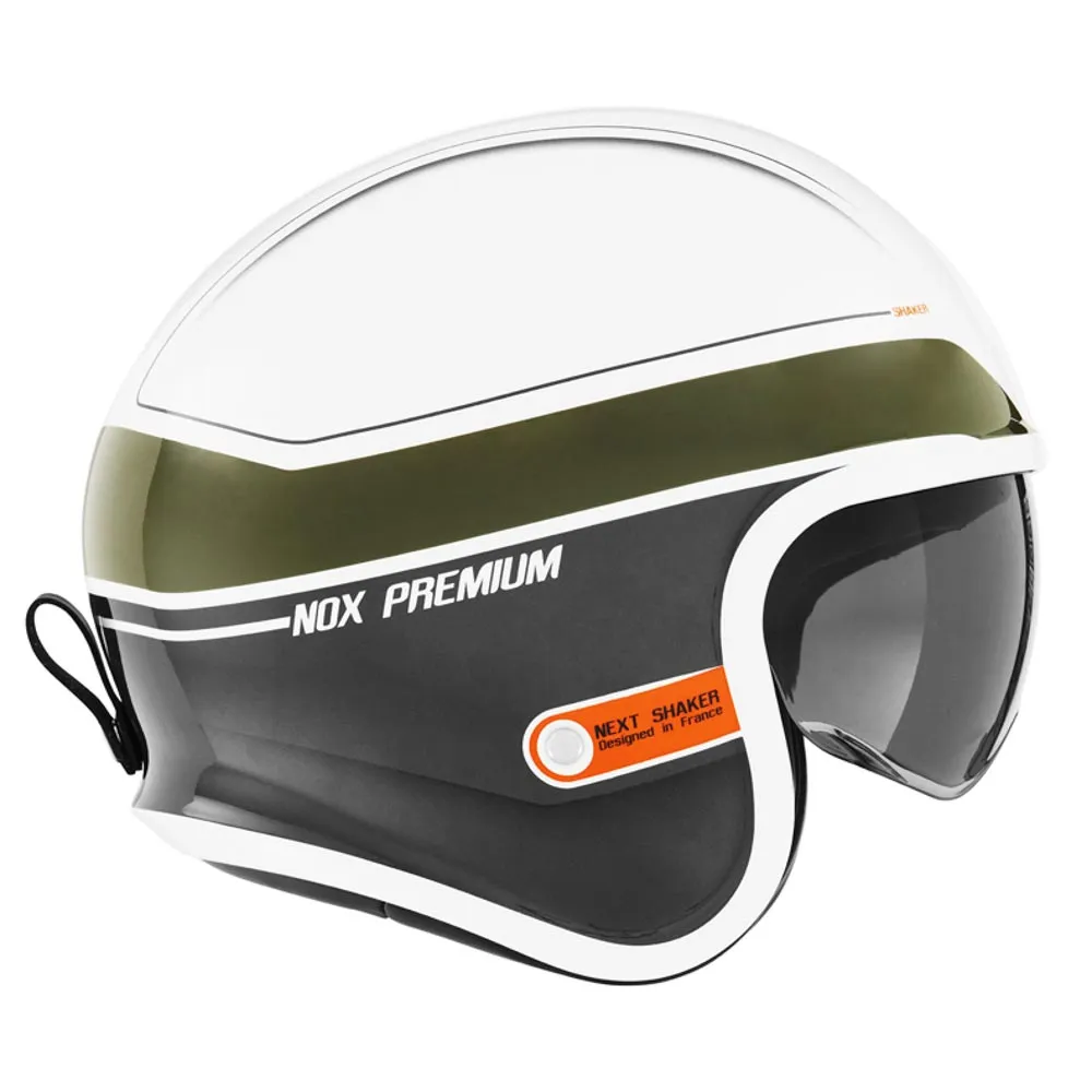 Casque Nox Premium Next Shaker blanc kaki orange, jet vintage