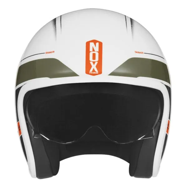 Casque Nox Premium Next Shaker blanc kaki orange, jet vintage