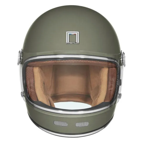 Casque Nox Premium Revenge kaki mat, intégral vintage