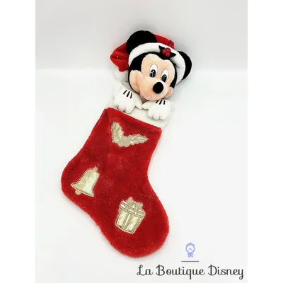 Chaussette de Noël Mickey Mouse Disneyland Paris Disney botte rouge blanc vintage