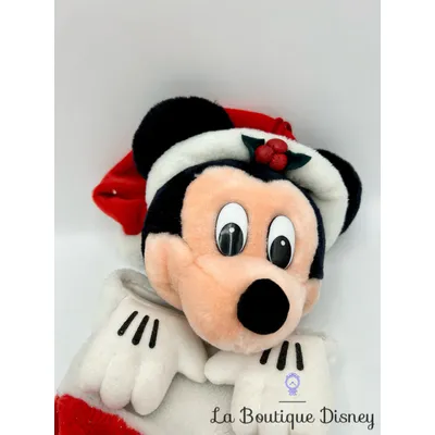 Chaussette de Noël Mickey Mouse Disneyland Paris Disney botte rouge blanc vintage