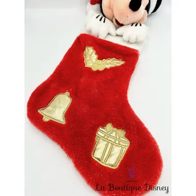 Chaussette de Noël Mickey Mouse Disneyland Paris Disney botte rouge blanc vintage