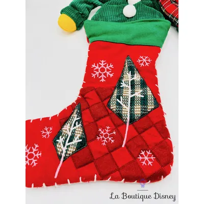 Chaussette de Noël Winnie l'ourson Disney décoration botte rouge verte 70 cm