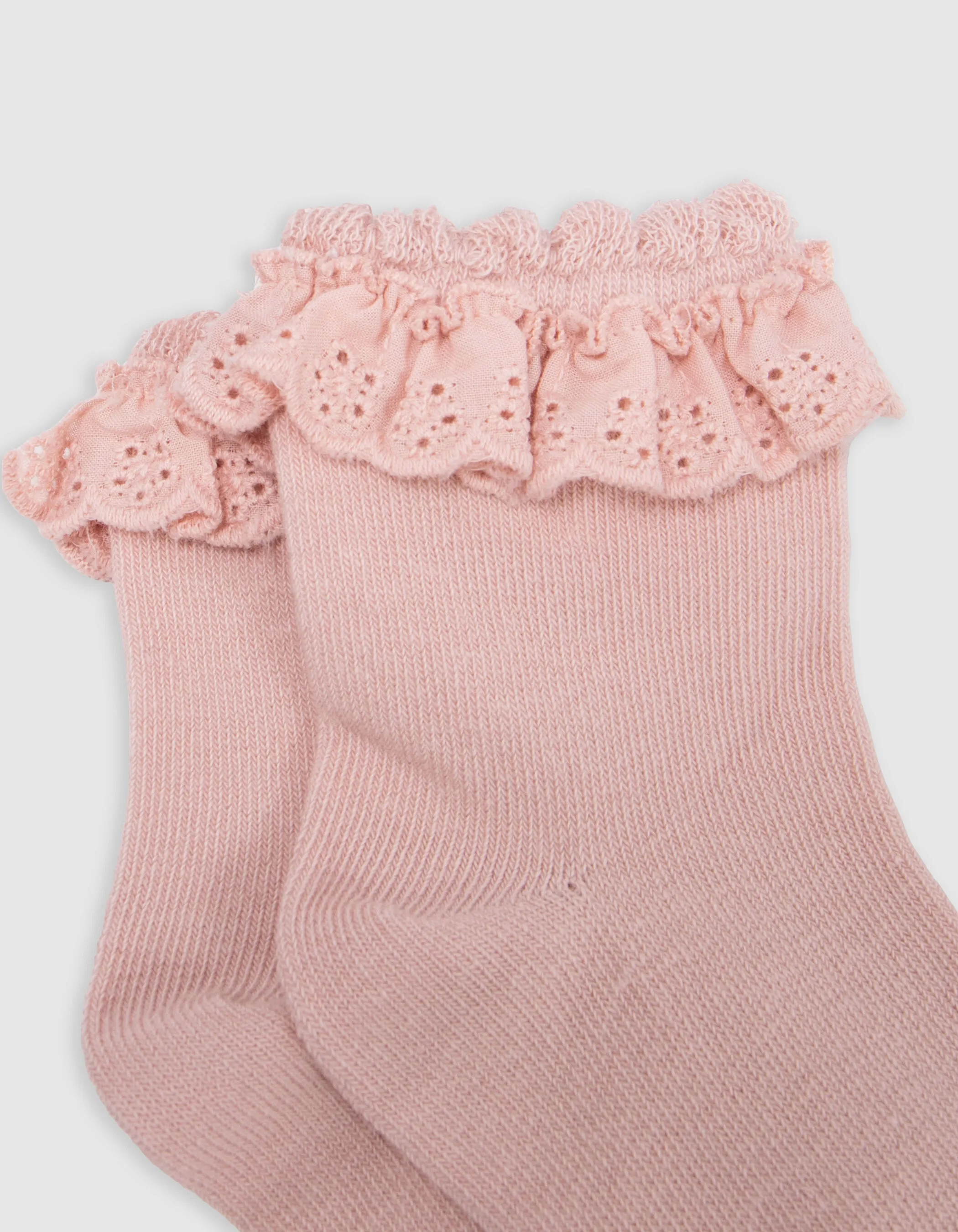 Chaussettes écrues, roses et camel bébé fille