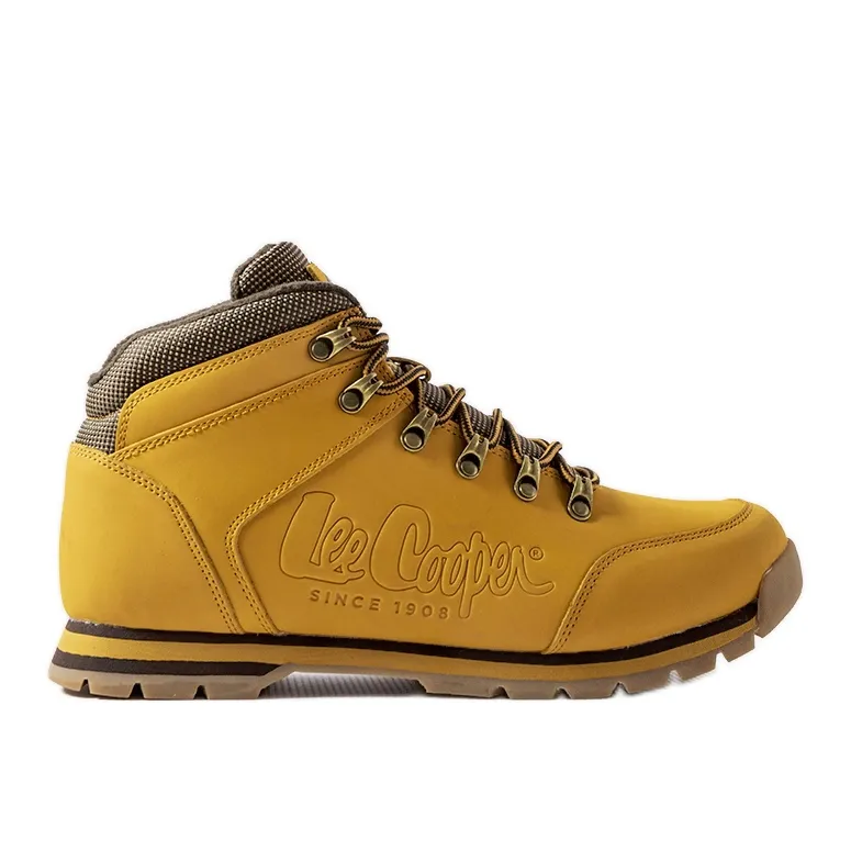 Chaussures en cuir jaune Lee Cooper LCJ-21-01-0706M