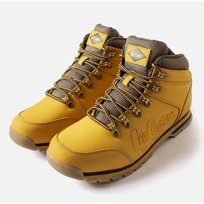 Chaussures en cuir jaune Lee Cooper LCJ-21-01-0706M