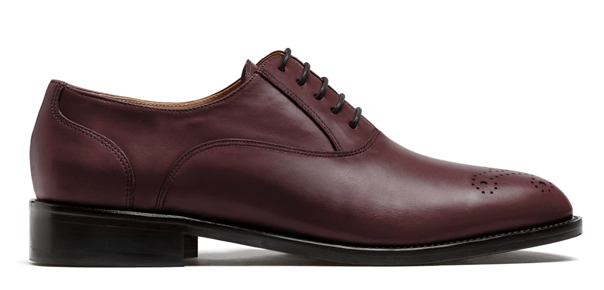 Chaussures Richelieu en cuir bordeaux et noir