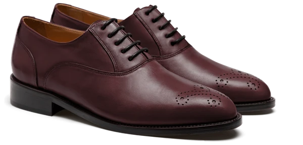 Chaussures Richelieu en cuir bordeaux et noir