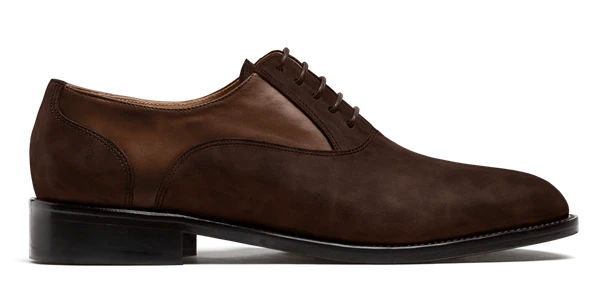 Chaussures Richelieu en cuir ciré et cuir marron