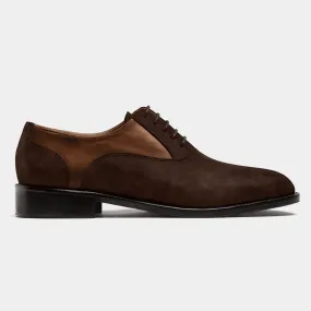 Chaussures Richelieu en cuir ciré et cuir marron