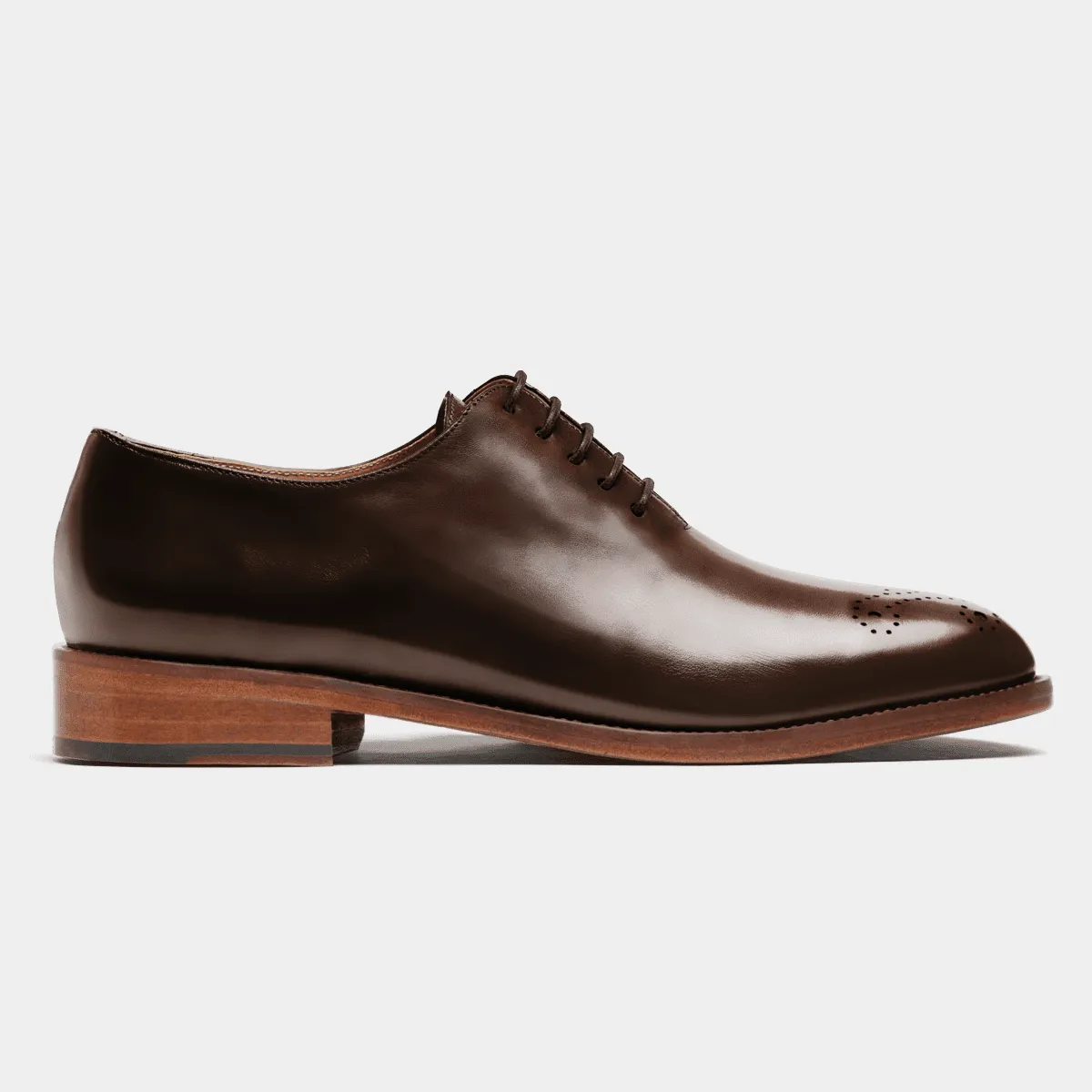 Chaussures Richelieu whole-cut en cuir marron