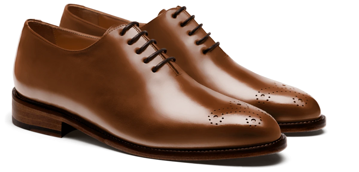 Chaussures Richelieu whole-cut en cuir marron