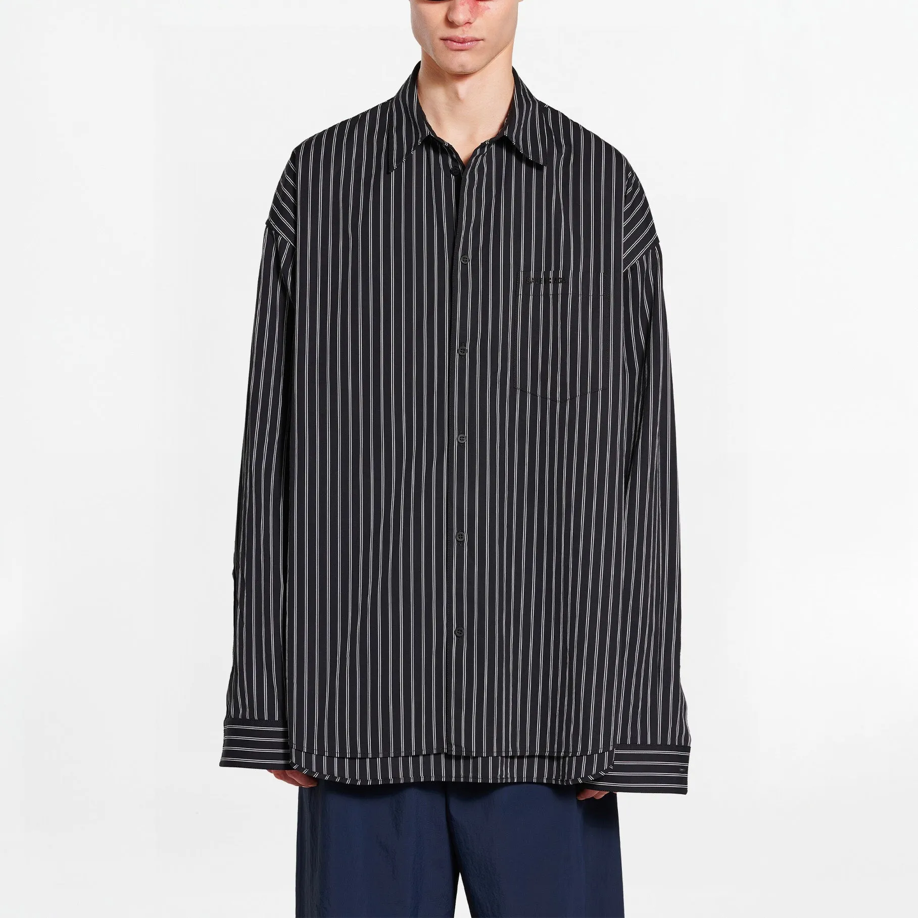 Chemise Balenciaga Flatground Stripe Noir/Blanc