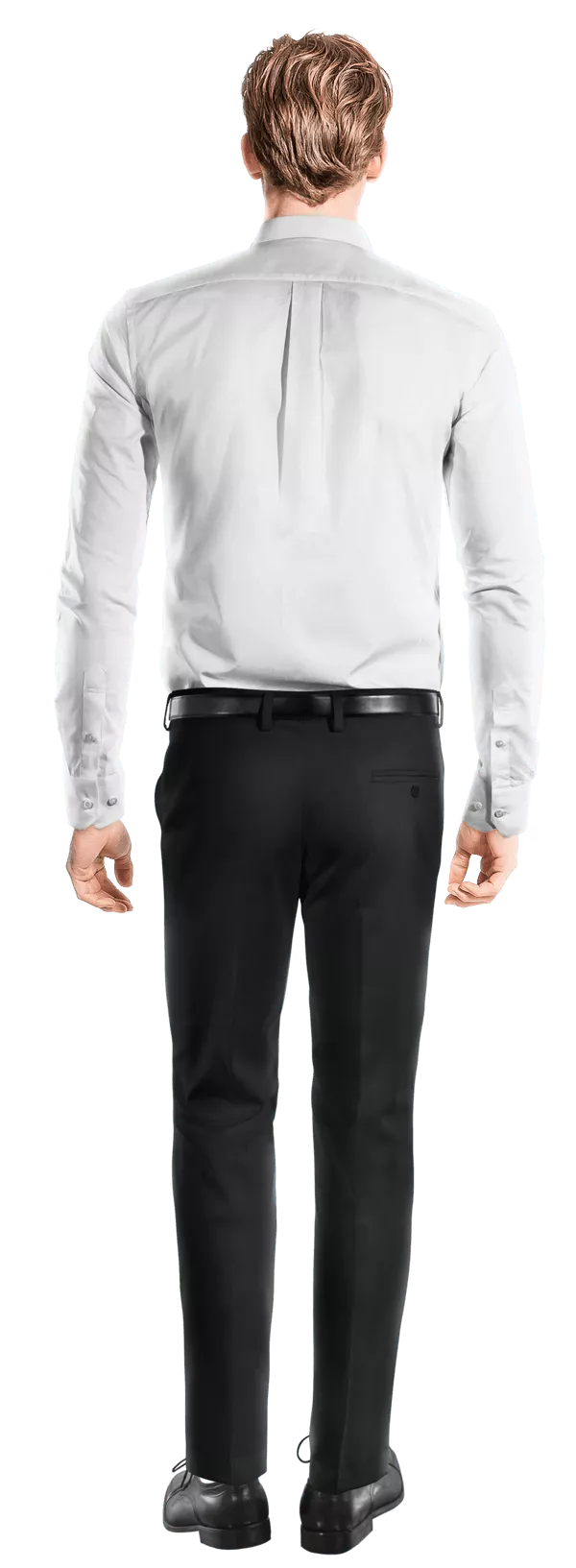 Chemise blanche en coton mélangé col mandarino