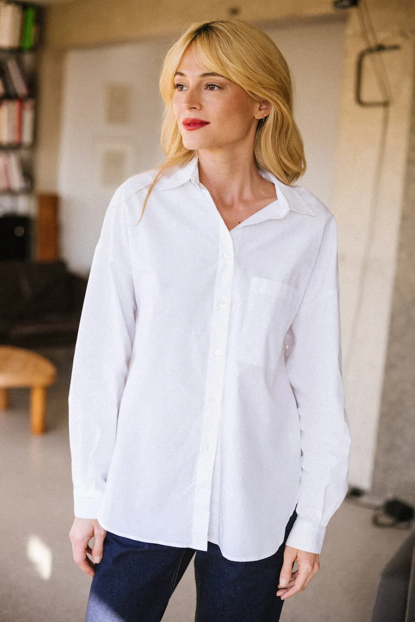 CHEMISE BLANCHE SIGRID en coton biologique