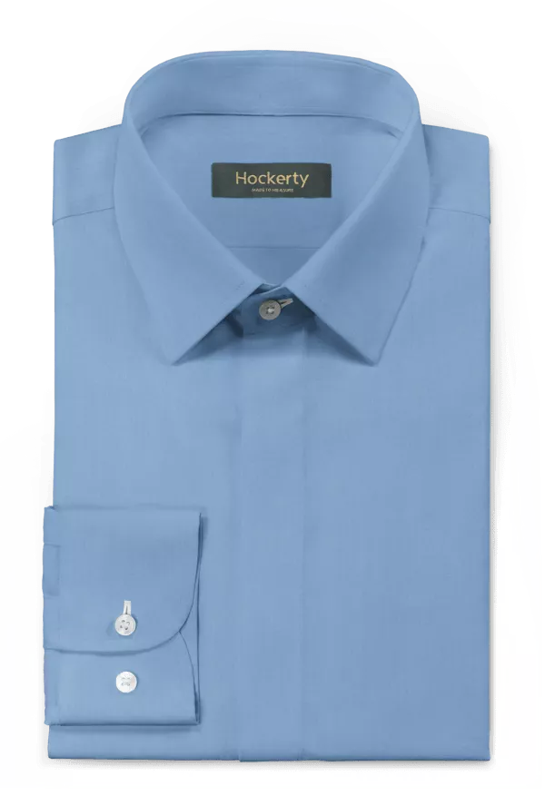 Chemise bleu poplin