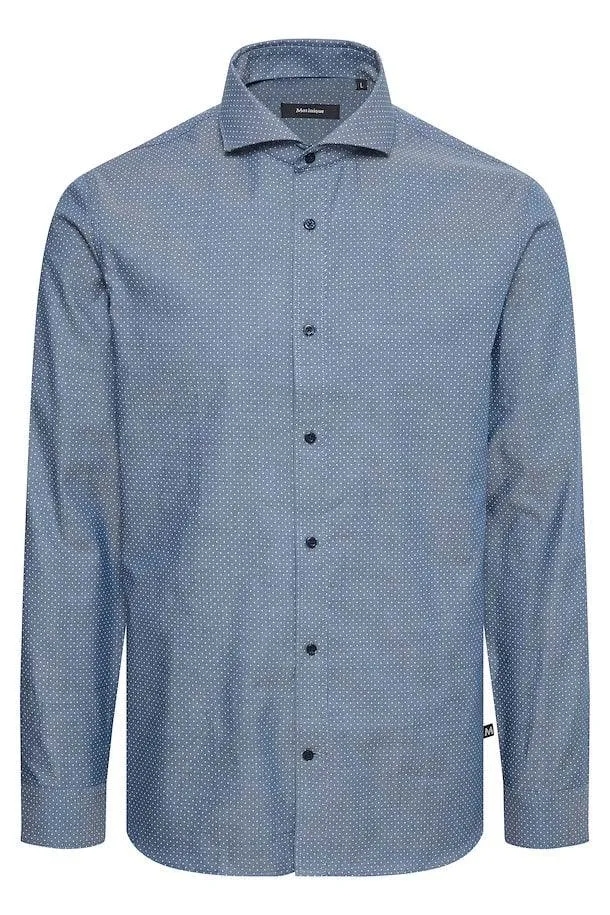 Chemise bleu à mini motifs