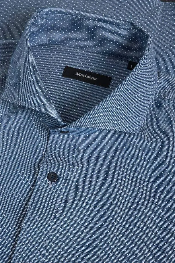 Chemise bleu à mini motifs