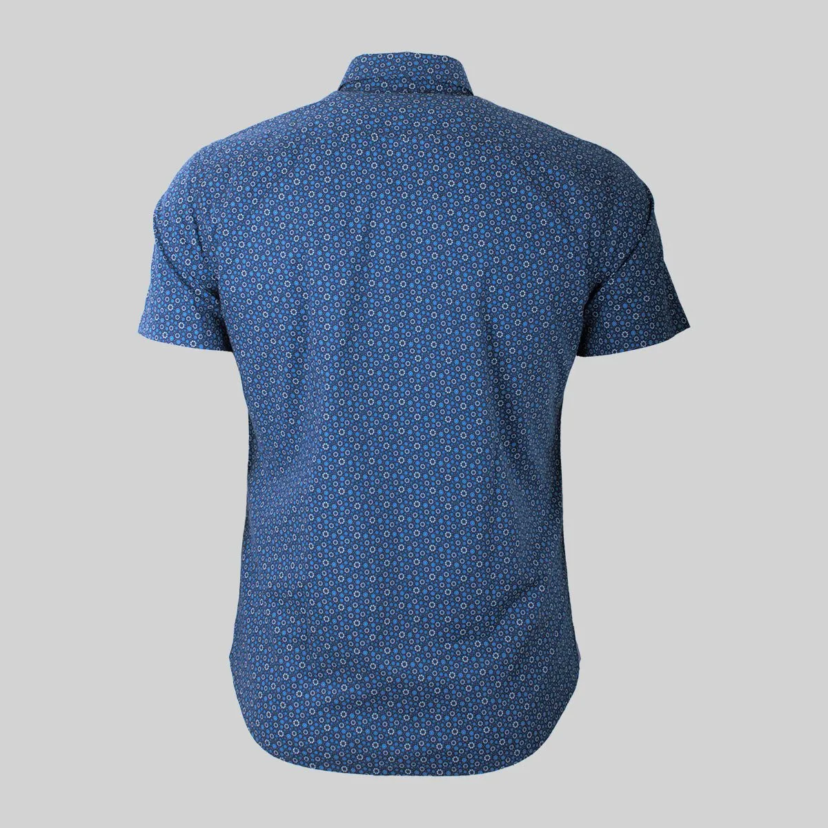 Chemise bleue imprimé fleuri