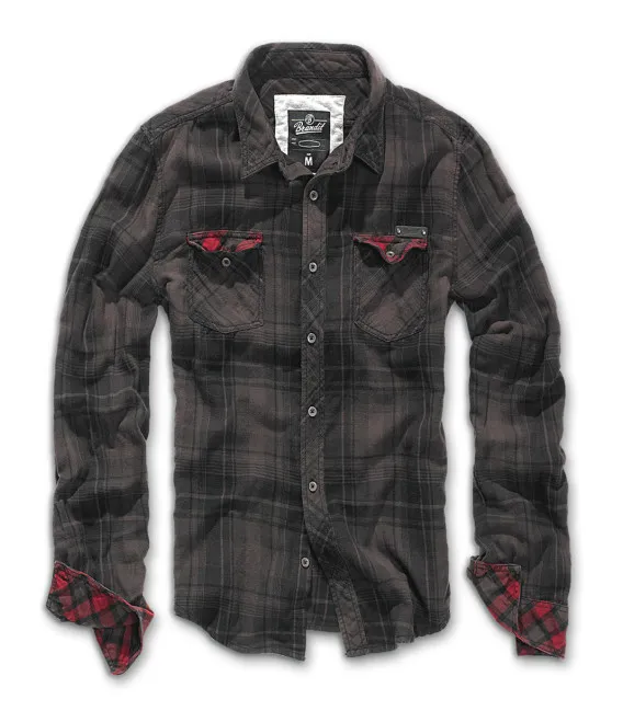 Chemise Brandit Checkshirt Duncan Marron / noir