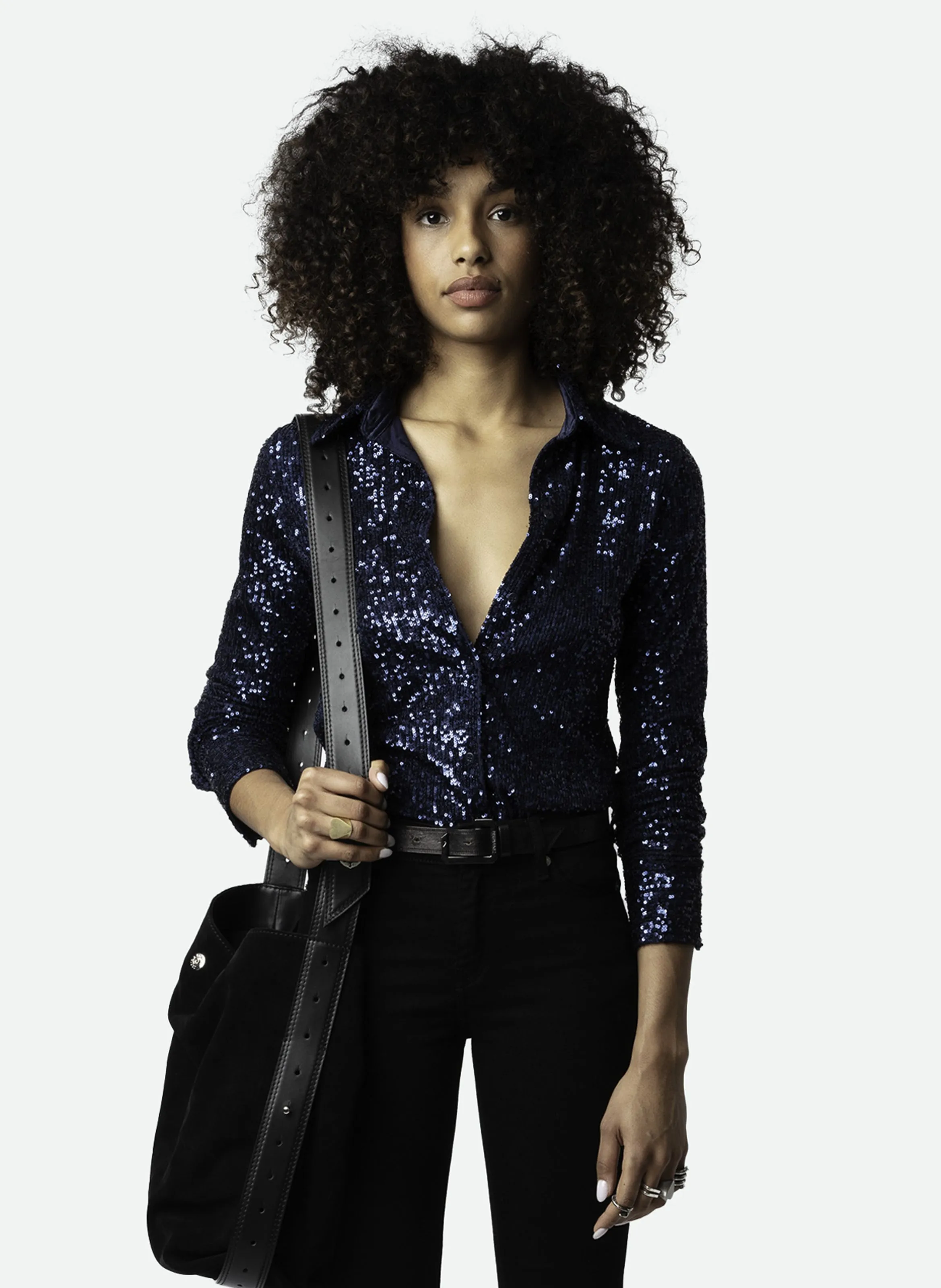 CHEMISE COL CLASSIQUE à SEQUINS TAWNY - ZADIG&VOLTAIRE pour FEMME | Printemps