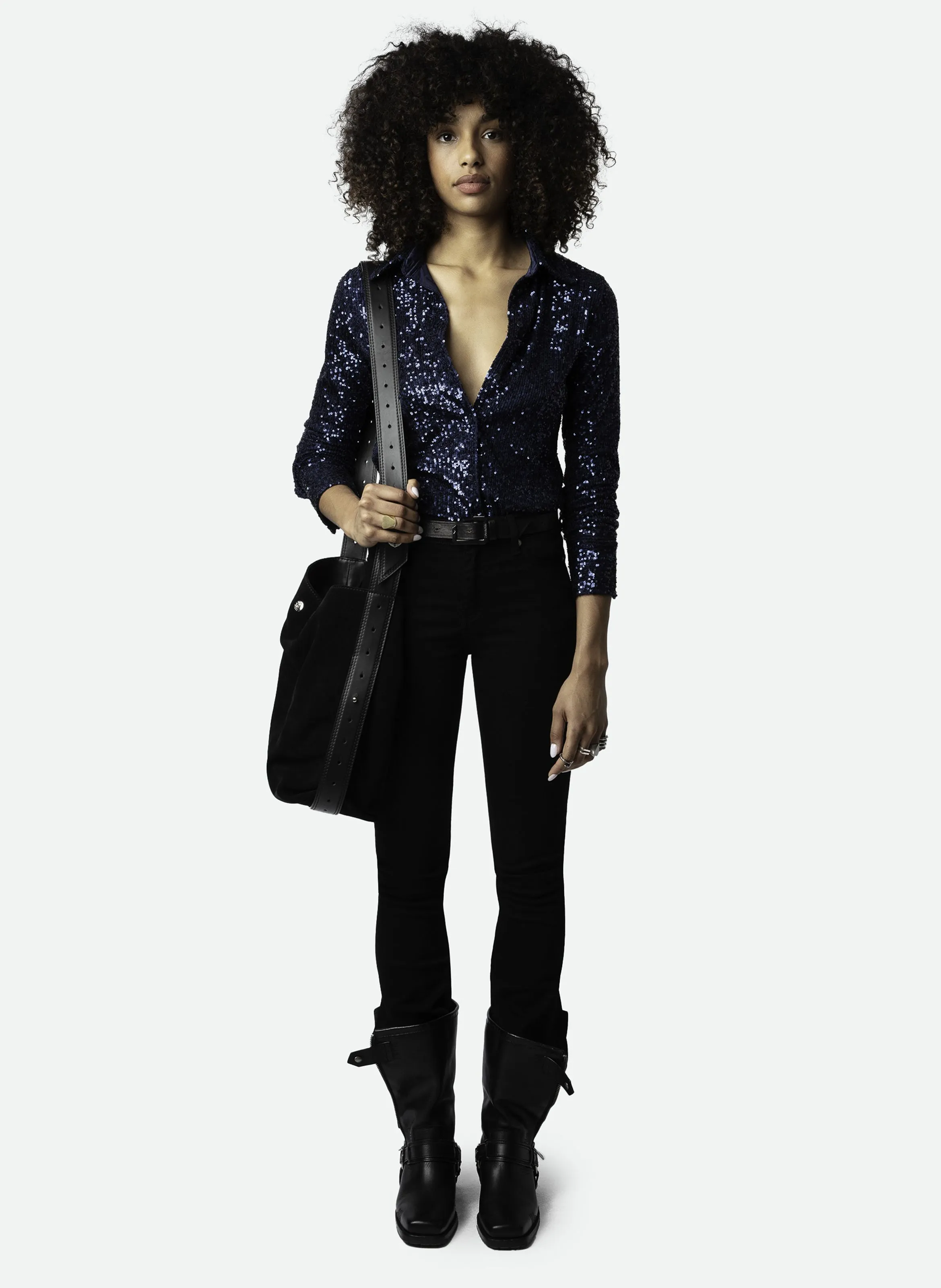 CHEMISE COL CLASSIQUE à SEQUINS TAWNY - ZADIG&VOLTAIRE pour FEMME | Printemps