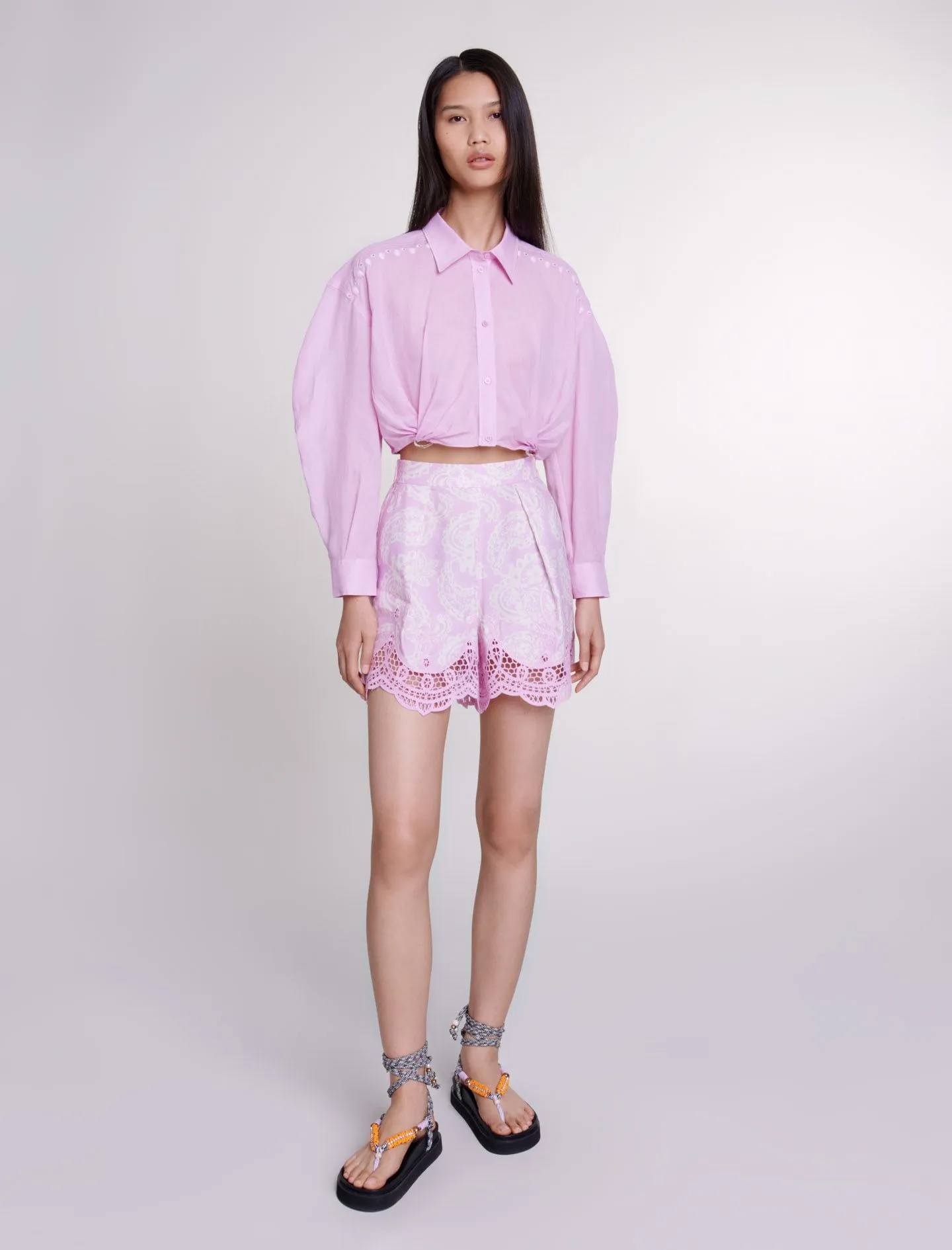 CHEMISE COURTE AMPLE - MAJE pour FEMME | Printemps