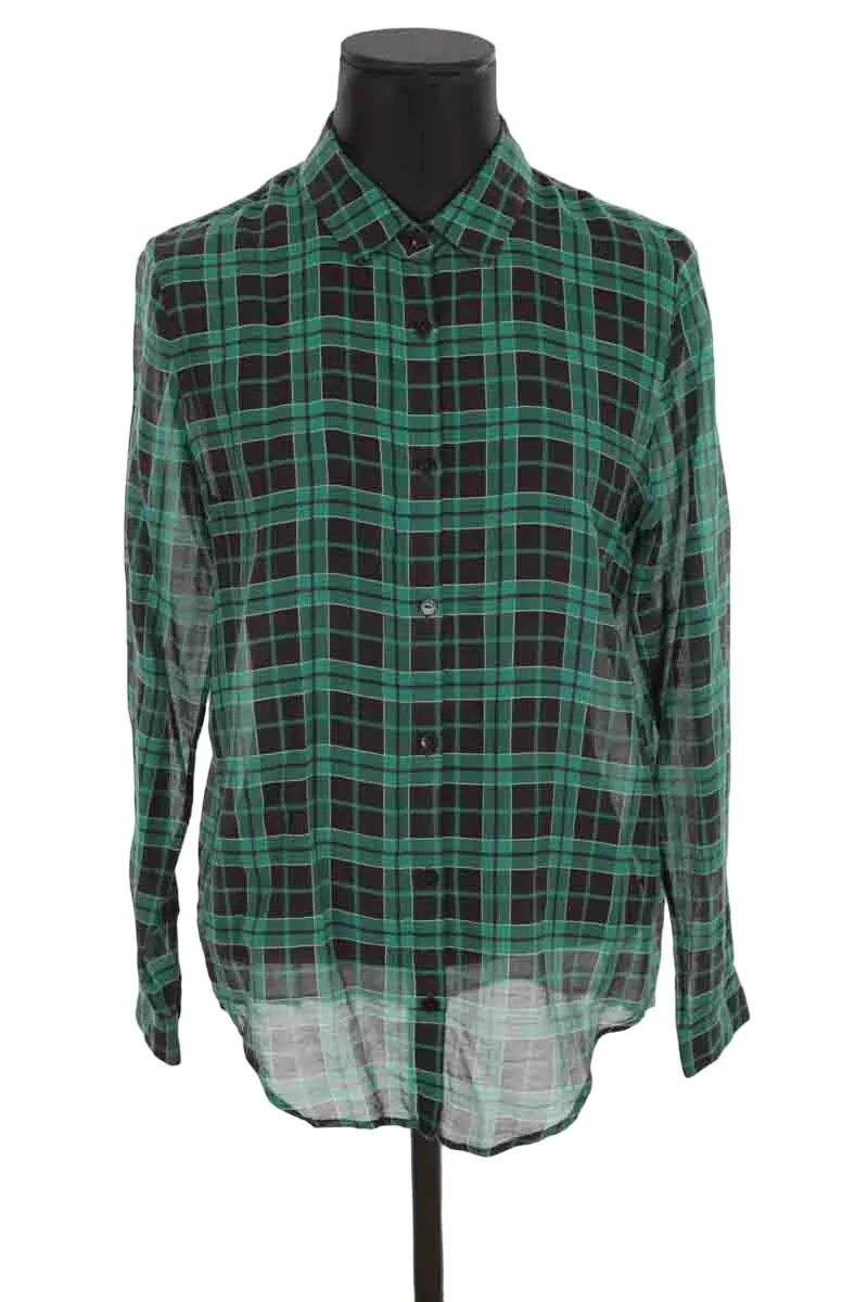 Chemise en coton The Kooples vert. Matière principale coton. Taille 38.