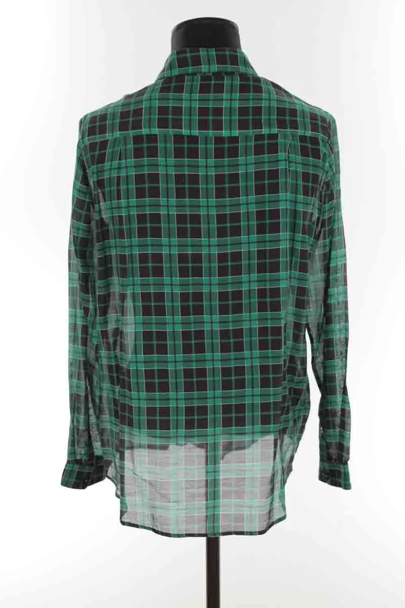 Chemise en coton The Kooples vert. Matière principale coton. Taille 38.