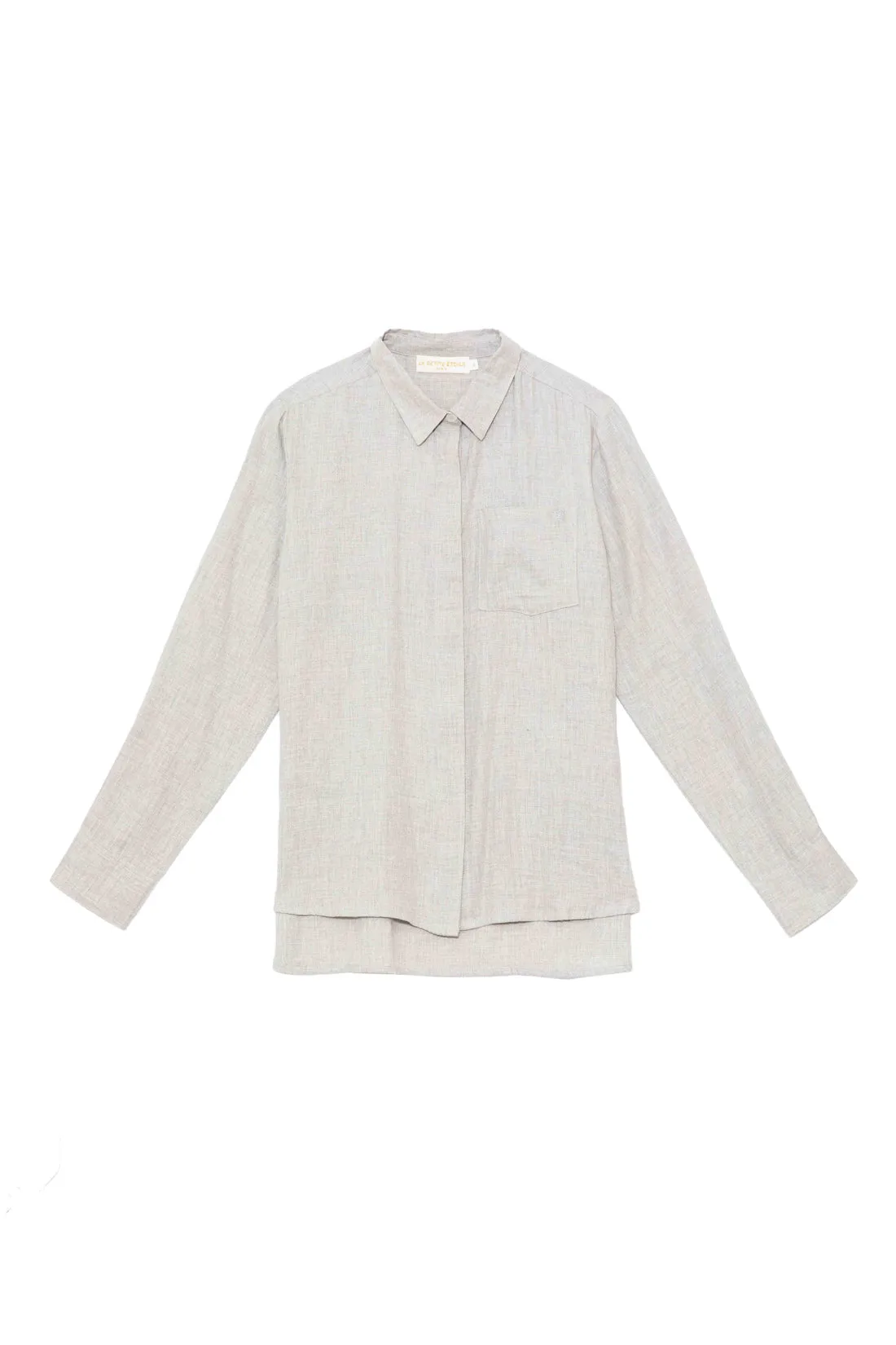 Chemise en flanelle gris chiné - Carli