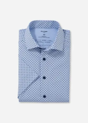 Chemise manches courtes à motifs OLYMP bleue