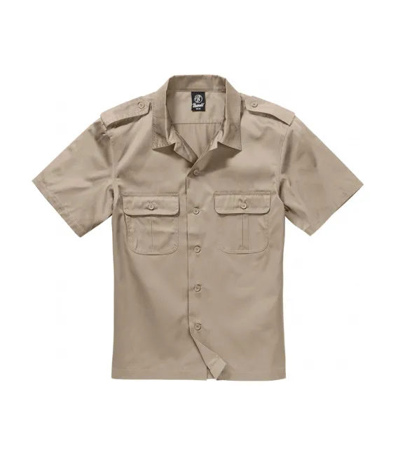 Chemise militaire US Brandit Beige manches courtes