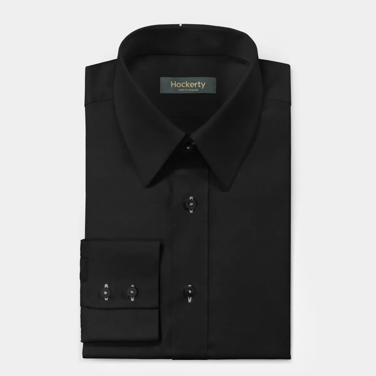 Chemise noire en coton col classique