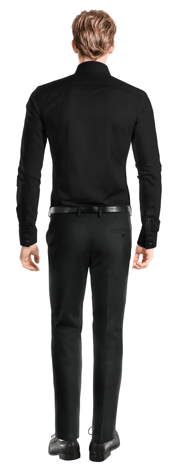 Chemise noire en coton col classique