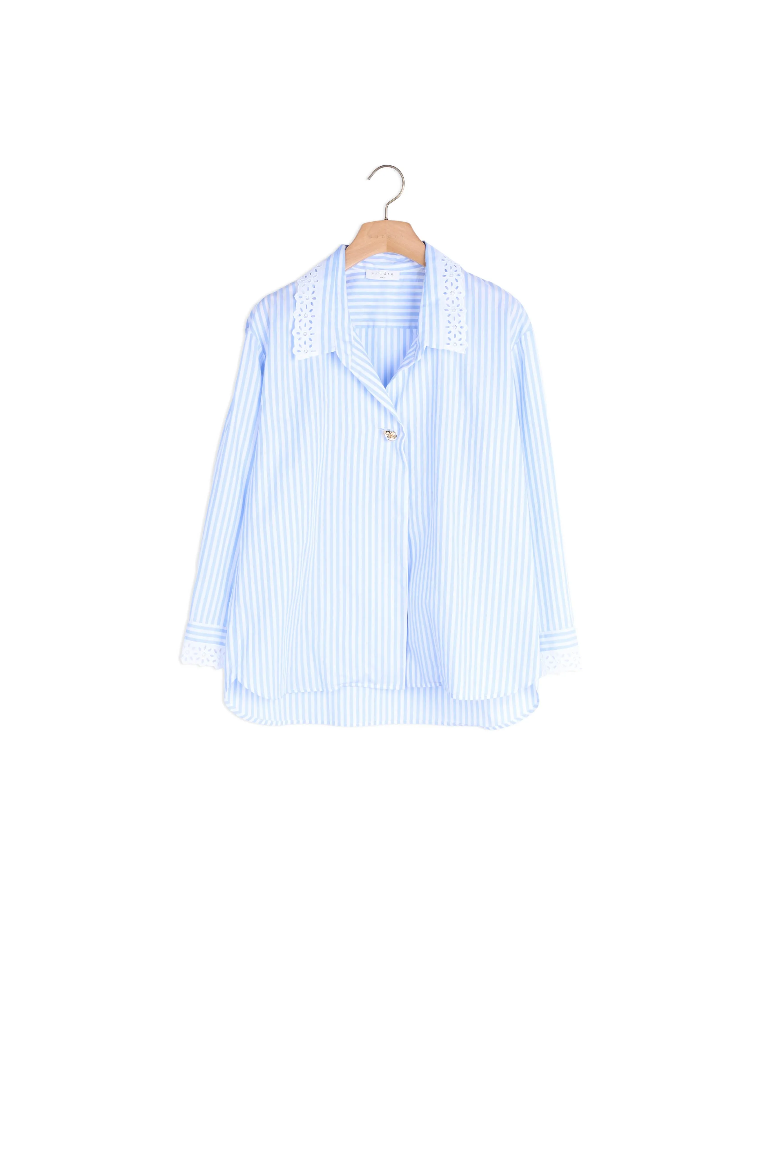 Chemise oversize en popeline rayée