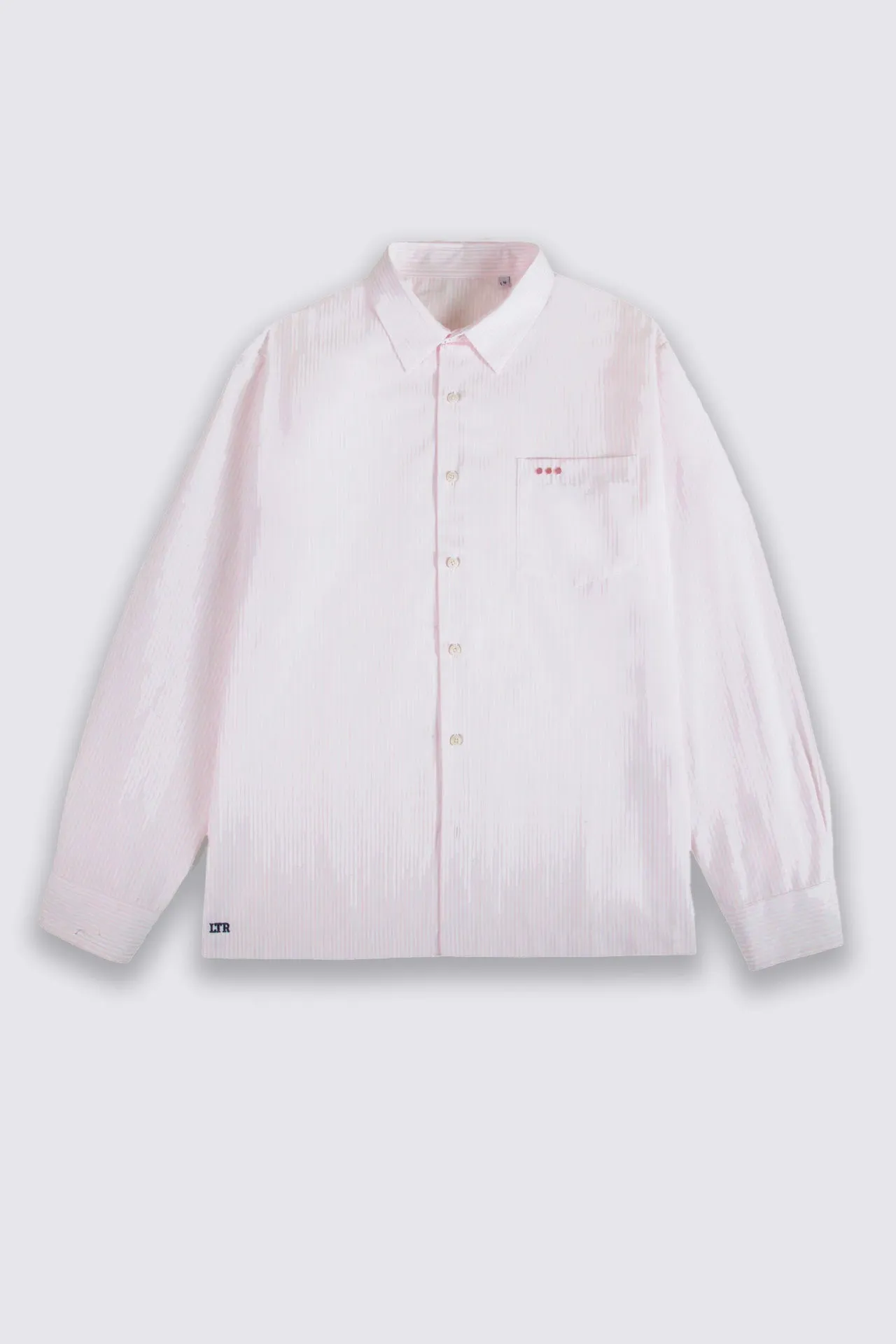 Chemise Oxford à rayures- Rose