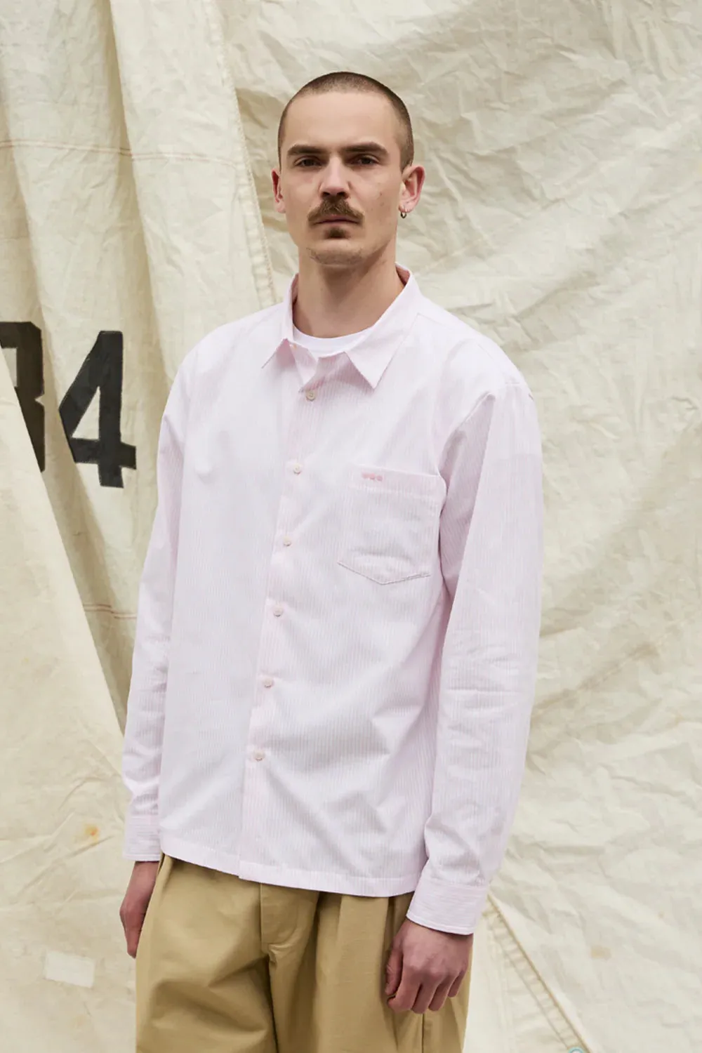 Chemise Oxford à rayures- Rose