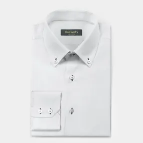 Chemise Premium blanche popeline en coton col boutonné