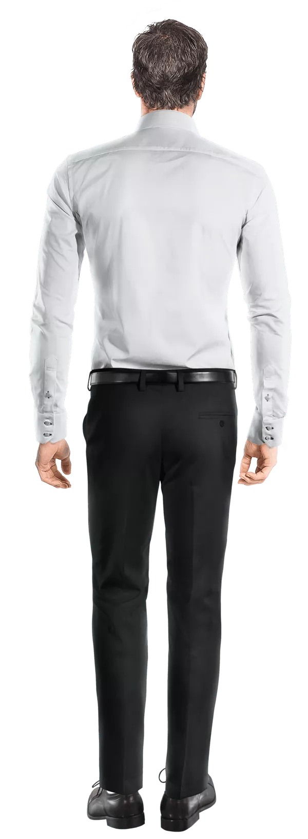 Chemise Premium blanche popeline en coton col boutonné