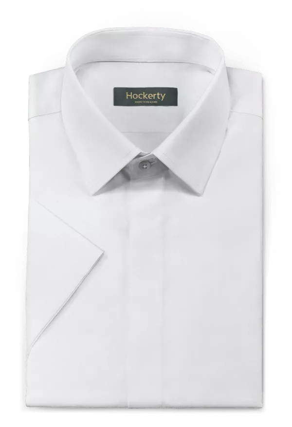 Chemise Premium blanche à manches courtes popeline en coton