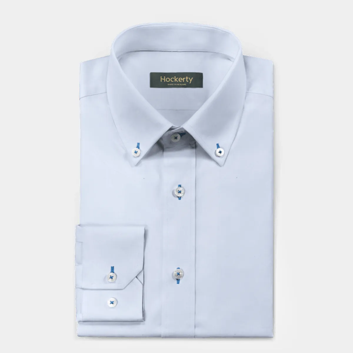 Chemise Premium bleu clair popeline en coton col boutonné